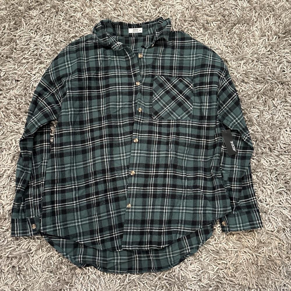Plaid Button-Up Shirt